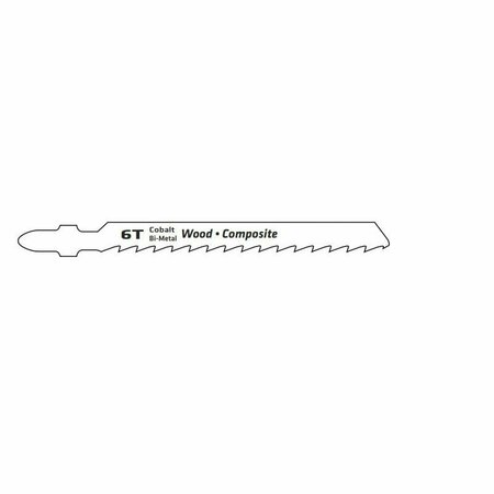 CENTURY DRILL & TOOL 06226 Jig Saw Blade, 3-5/8 in L, 6 TPI 6226